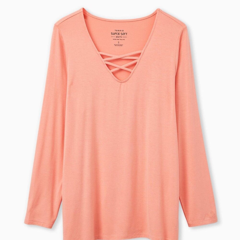 Torrid  Super Soft Long Sleeve Lattice Tee